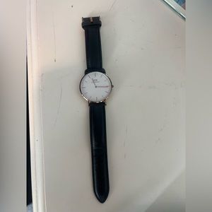 Black leather Daniel Wellington Watch